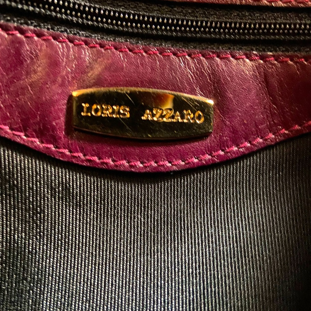 Vintage 1970 Loris Azzaro Paris Purse Burgundy Genuine Leather Shoulder Bag EUC - Picture 10 of 16